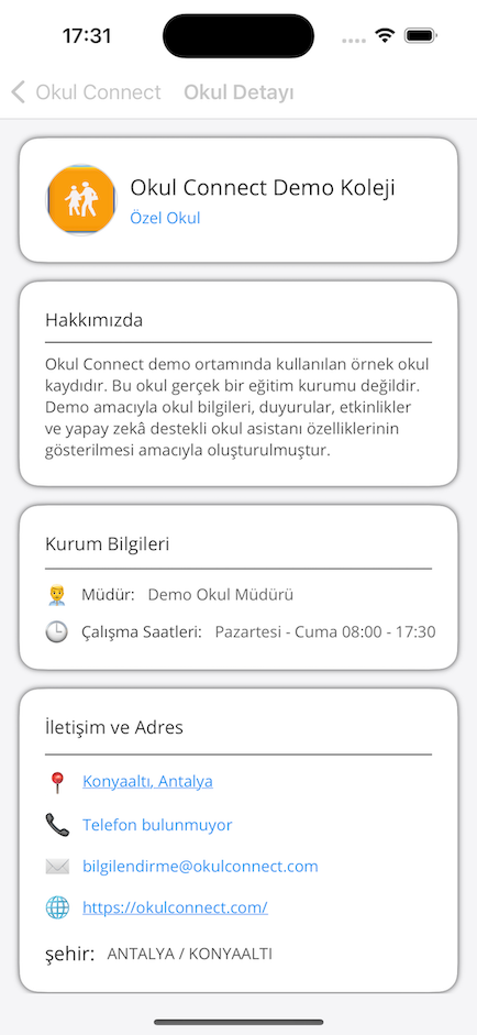 Okul Connect Okul Yönetimi